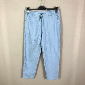 Know One Cares Blue Linen Blend Drawstring Pant Size Medium